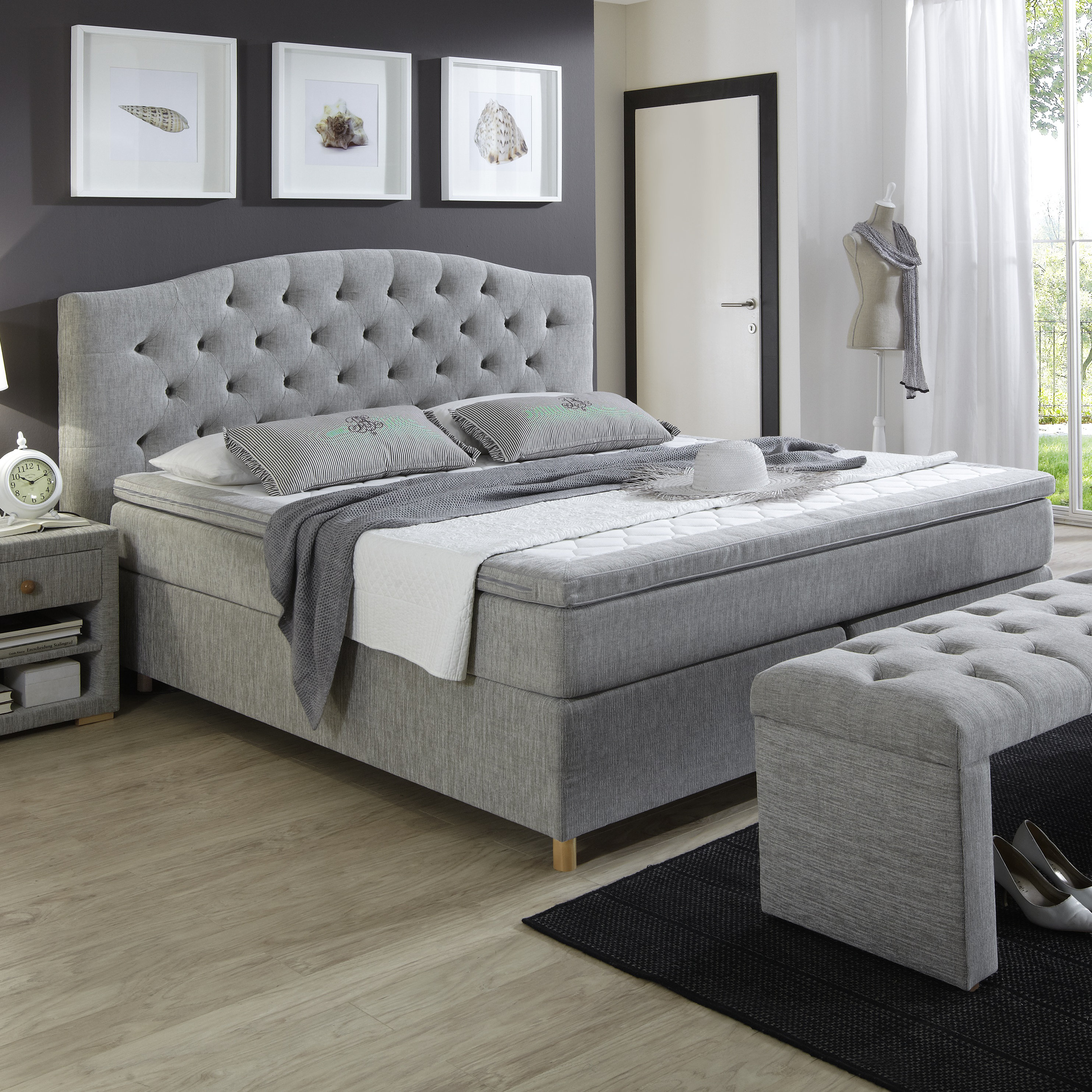 Atlantic Home Collection Boxspringbett Claire mit Topper, 180 x 200 ... Atlantic Home Collection Boxspringbett Claire mit Topper, 180 x 200 ...