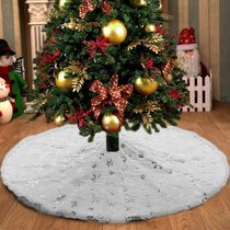 Small, Brown DANIEL JAMES Housewares Christmas Tree Skirt Base Cover Floor Stand Decoration Xmas Rattan Wicker Wood