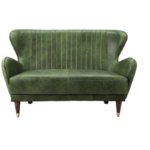 Dark Green Leather Sofa Wayfair Kait Leather Loveseat Sofa