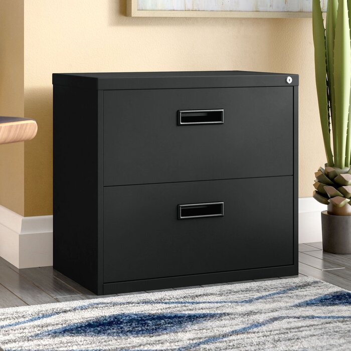 Home Office Furniture 3 Drawer Black Insert Handle File Cabinets