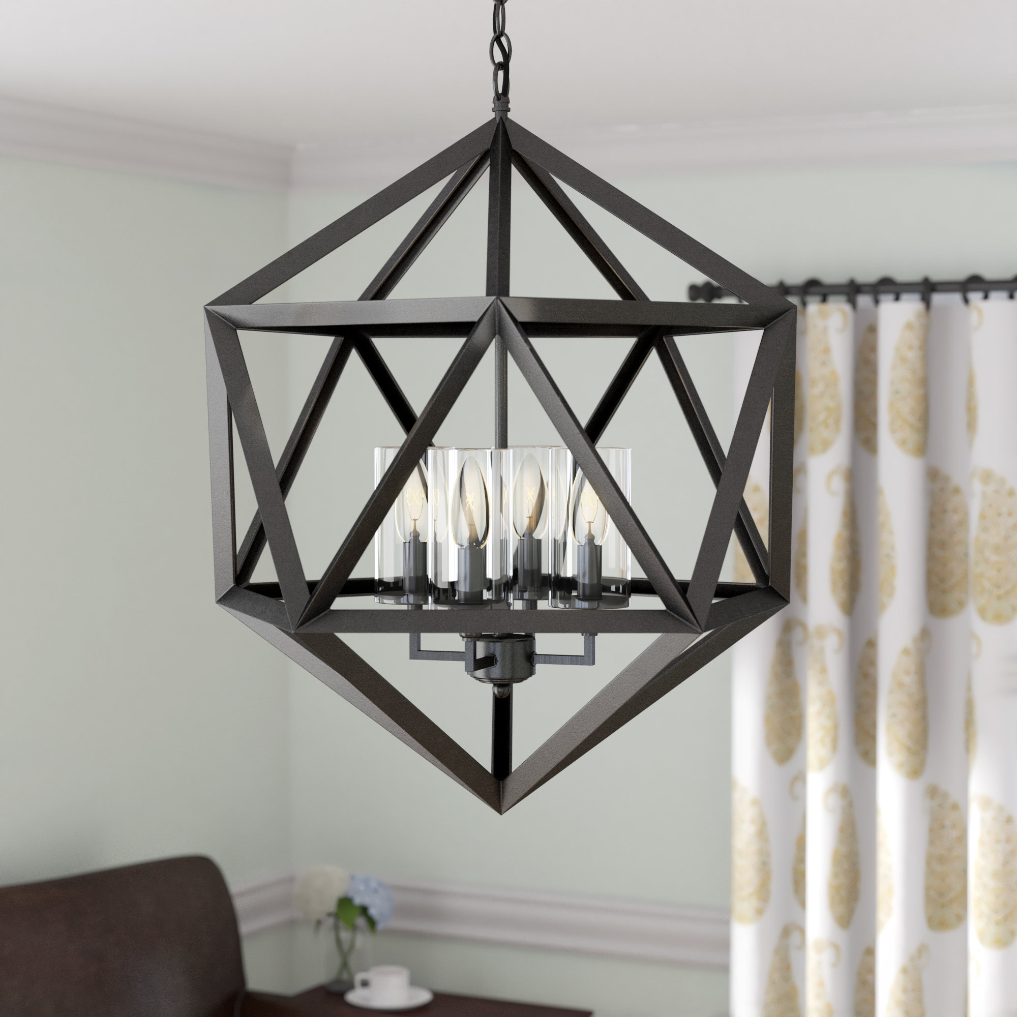 Mercury Row Schrader 4 Light Lantern Geometric Chandelier Reviews Wayfair