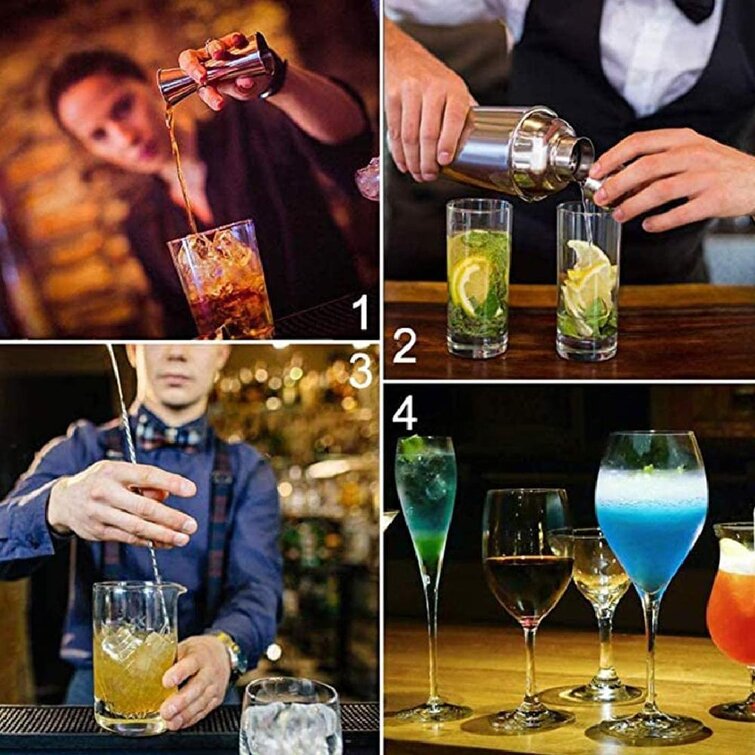 Bar Cocktail Shaker Set Kit Tools Mixer Drink Bartender Martini Stainless Steel 