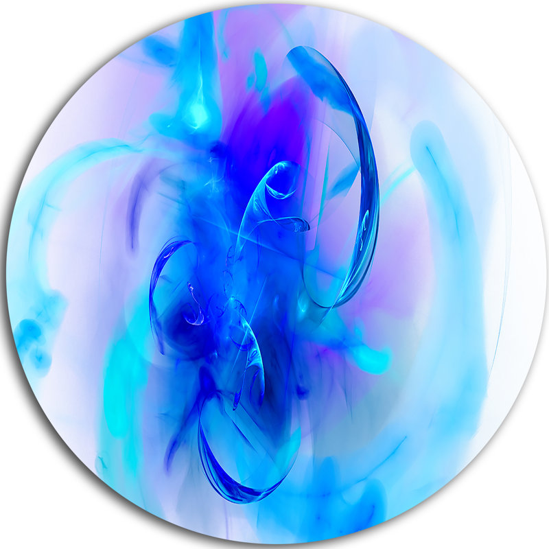 Designart Fractal Blue 3d Wallpaper Art Graphic Art Print On