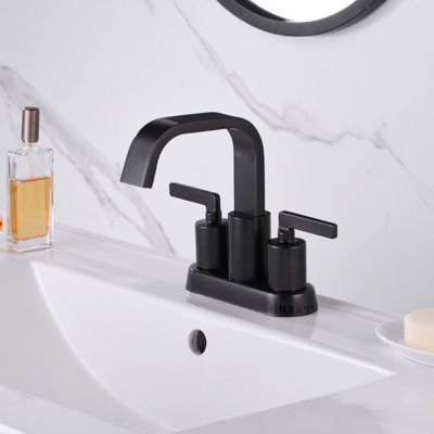 Centerset Faucet 2-handle Bathroom Faucet with Drain Assembly