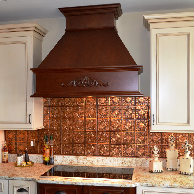 American Tin Ceilings 24 X 24 Metal Wall Paneling In Rustic Copper Reviews Wayfair