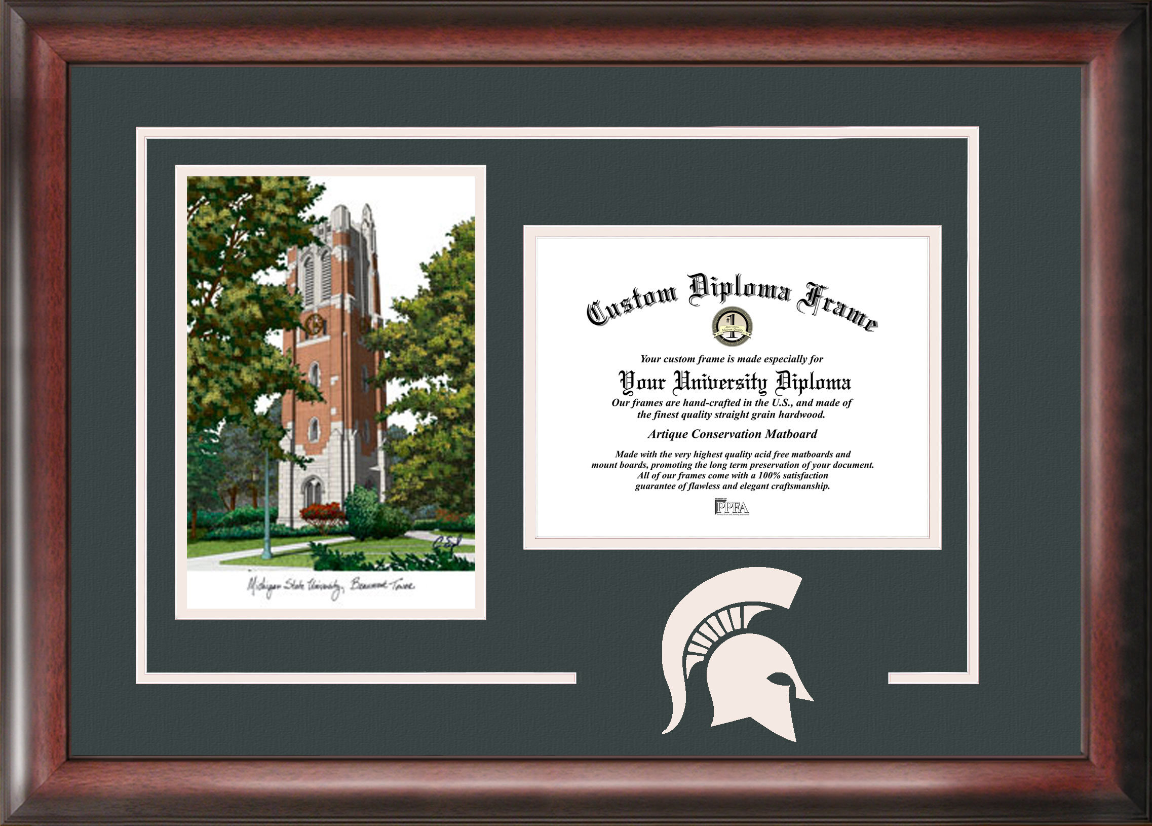 Campus Images NCAA Unisex Spirit Diploma Manhattan Black Frame with Bonus Lithograph Value Savings $59