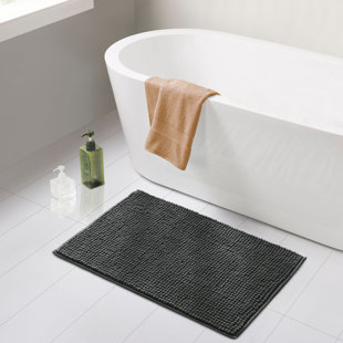 Bath Rug Runner Haocoo Banded Ombre Grey Bath Mat Non-Slip Long Door Carpet Sof 