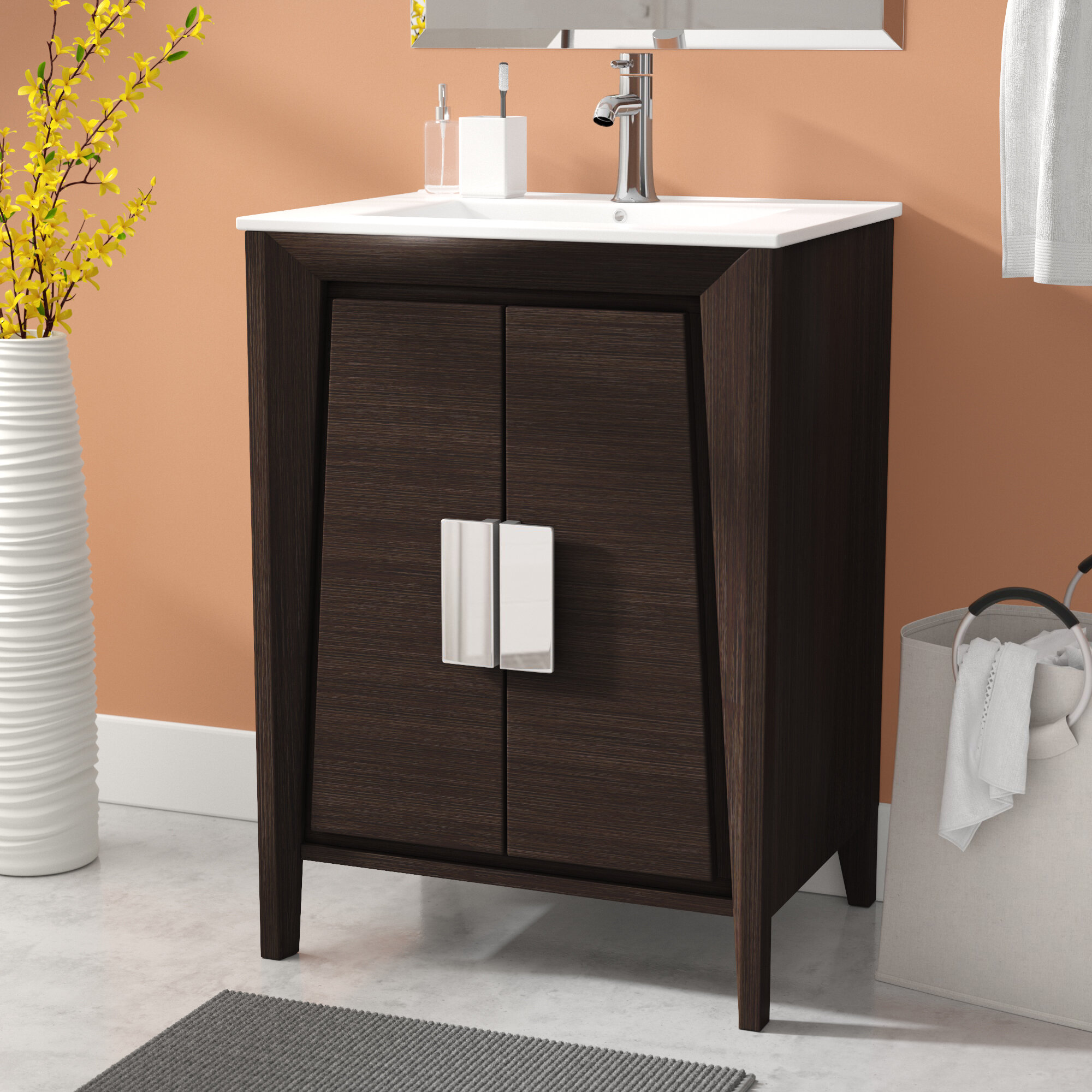 Ivy Bronx Heyer 24 Single Bathroom Vanity Set Reviews Wayfair