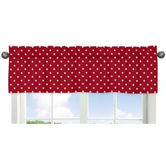 Red Black Polka Dot Mickey Minnie Mouse Kitchen fabric curtain topper Valance 
