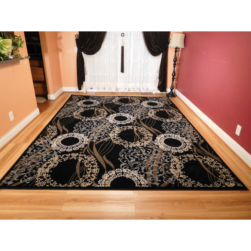 Winston Porter Kinzel Black Indoor Outdoor Area Rug Reviews Wayfair