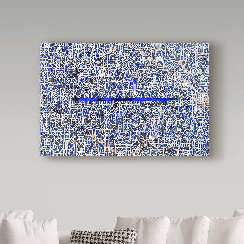 Trademark Art The Thin Blue Line Acrylic Painting Print On