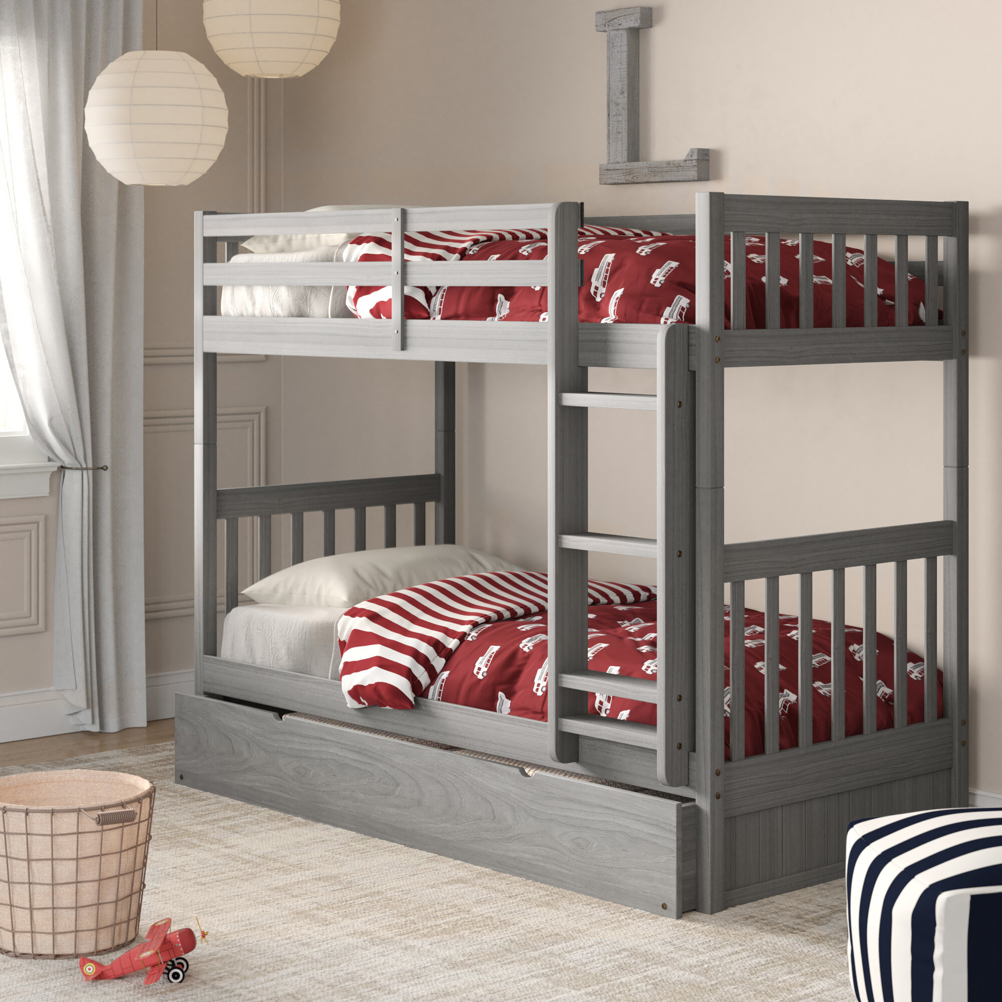 kids bunk beds with trundle