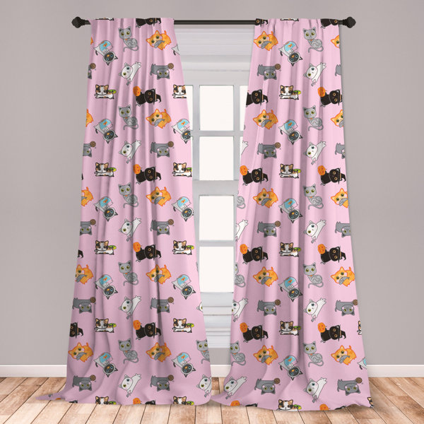 East Urban Home Cat Room Darkening Rod Pocket Curtain Panels Wayfair