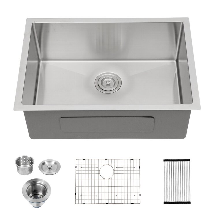 30 inch Undermount Stainless Steel Kitchen Sink Single Bowl ​with Drain Assembly