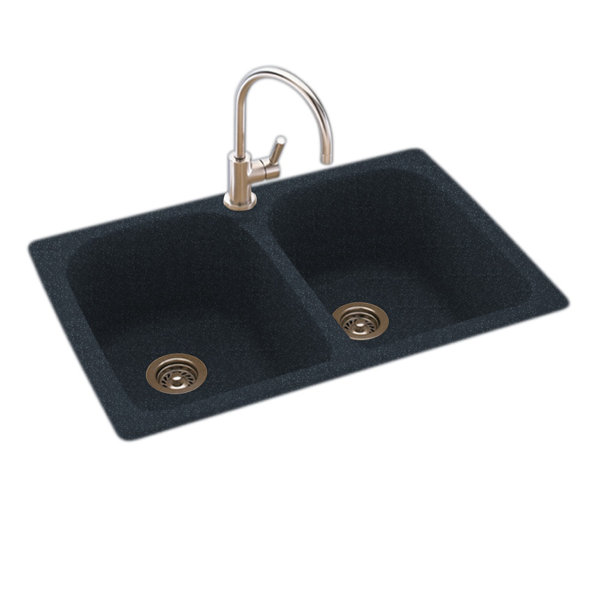 Swan Surfaces Swanstone Kitchen Sinks 33" L x 22" W Double ...