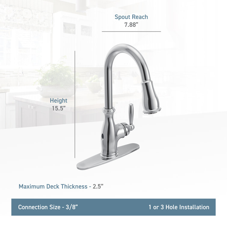 Brantford Pull Down Touchless Single Handle Kitchen Faucet with MotionSense Wave and Power Clean Spray