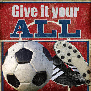 'Give It Your All - Soccer' by Lori Siebert Stretched Canvas Art