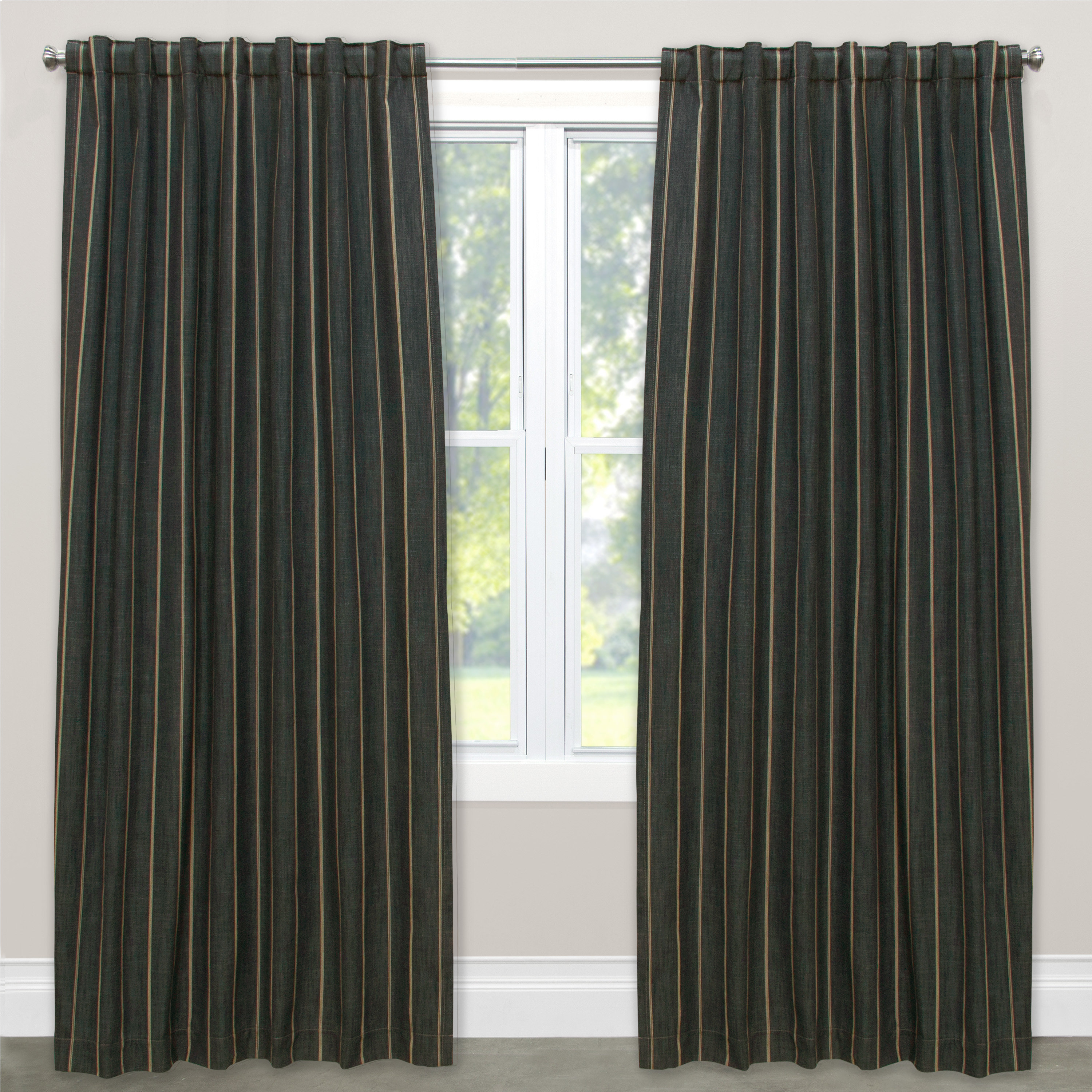 Winston Porter Murchison Unlined Striped Room Darkening Rod Pocket Single Curtain Panel Wayfair Ca