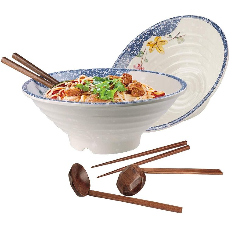 Large Spoon with Lid Kitchen Wheat Straw Bowl Instant Noodle Soup Food Bowl