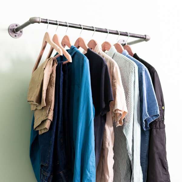 Closet Organization Retail Dis Urban Industrial Pipe Wall Rack Clothing Rack 