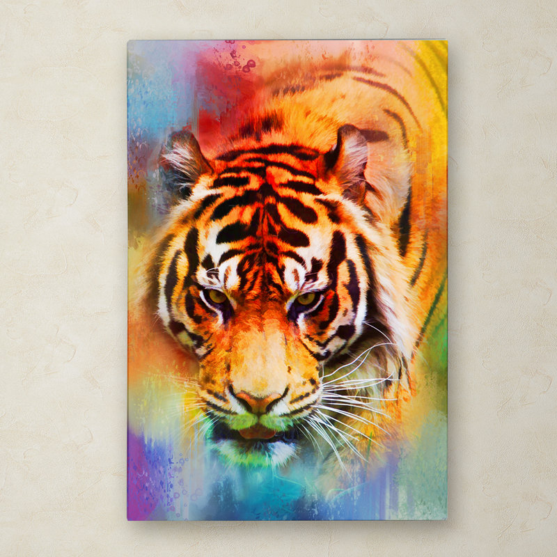 Trademark Art Colorful Expressions Tiger Graphic Art Print On Wrapped Canvas Wayfair