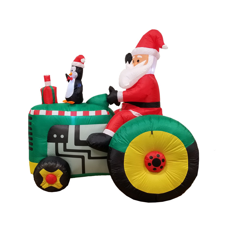 The Holiday Aisle Santa On Tractor Christmas Decoration Inflatable