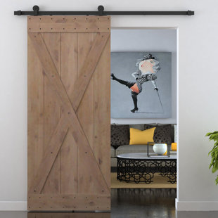 Interior Office Doors Wayfair X Overlay Primed Sliding Knotty Solid Wood Panelled Alder Slab Interior Barn Door