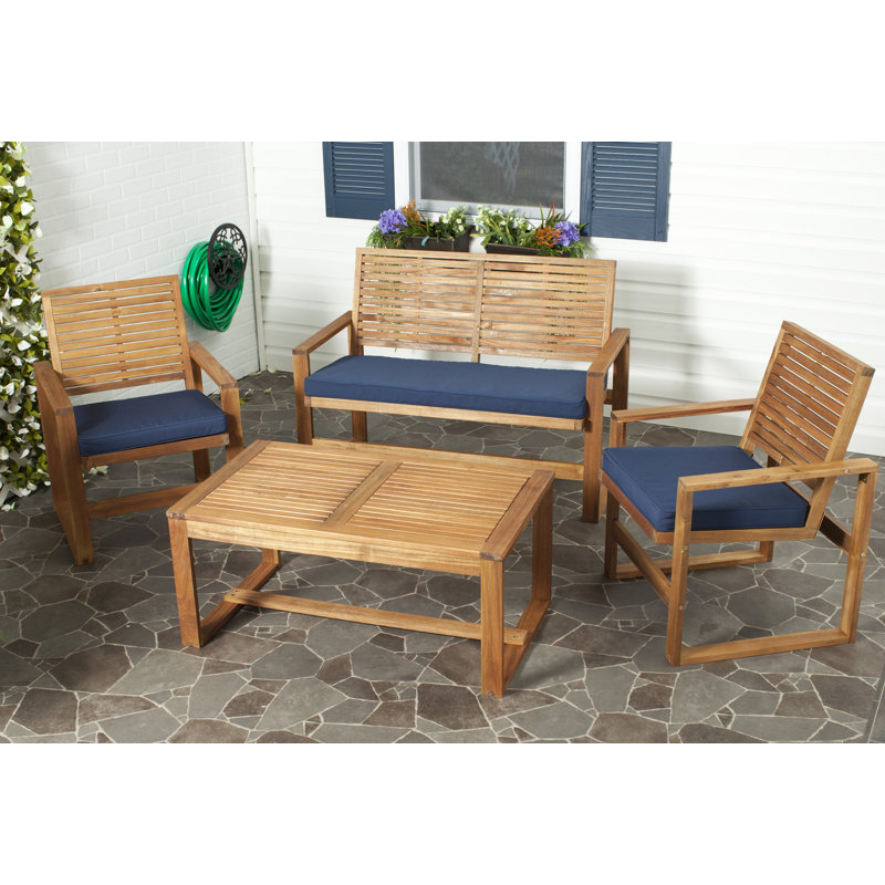 Evenson 4 Piece Sofa Seating Group with Cushions