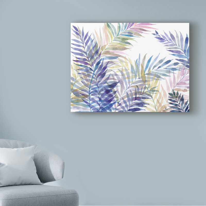 Bay Isle Home Tropical Leaves Acrylic Painting Print On Wrapped