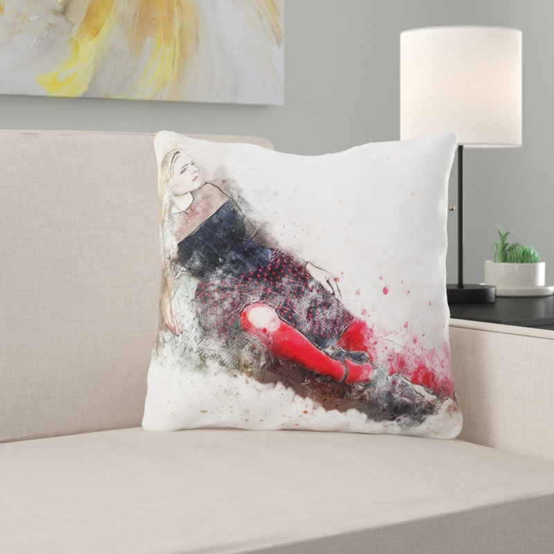 Ebern Designs Boggess Girl Throw Pillow Wayfair