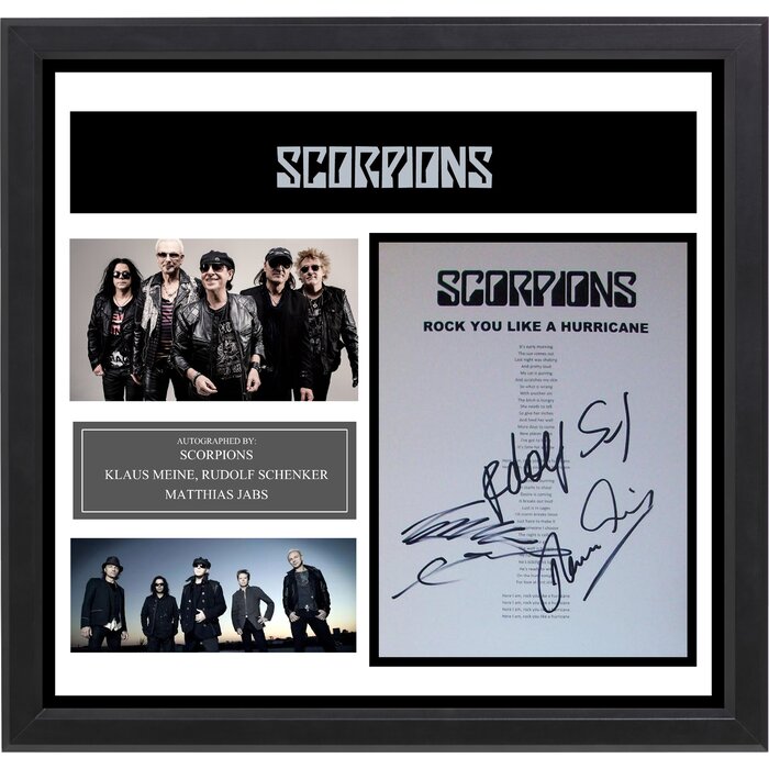 Scorpions Rock You Like Hurricane Autographed Lyric Collage