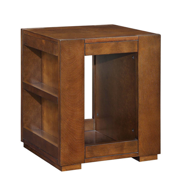 Millwood Pines Tarrytown Bookshelf Wooden End Table With Side Storage Wayfair