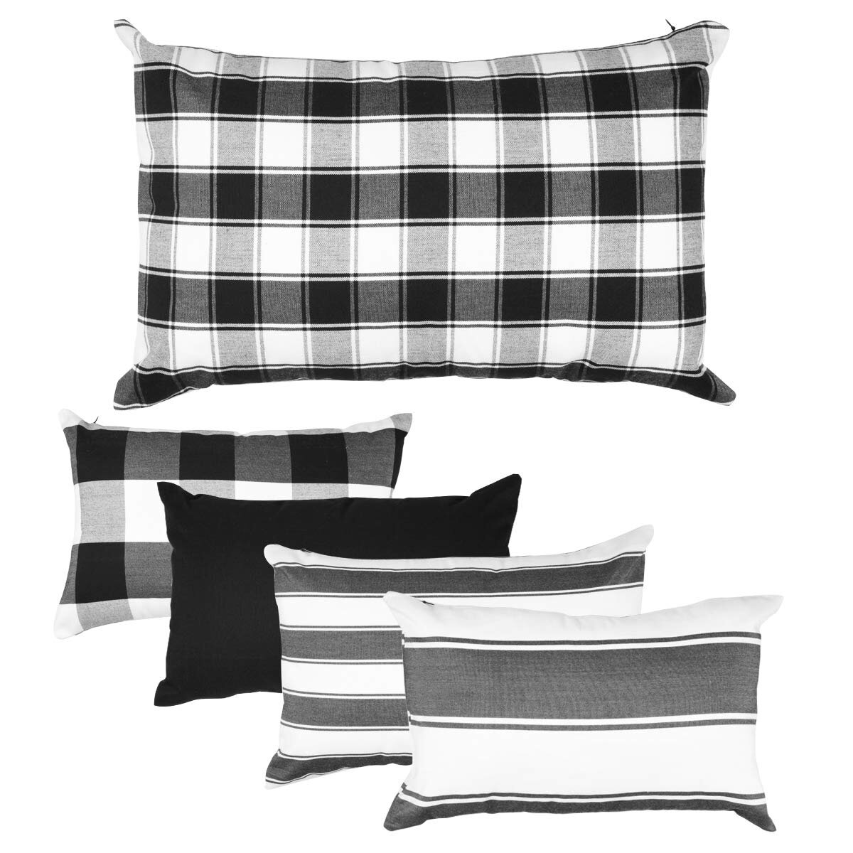 2 Pack Cool Stripe Check Pillow Cases Soft Linen Square Decorative Throw Cushion Cover Pillowcase with Hidden Zipper for Sofa 12  x 20  Gray Multi Color