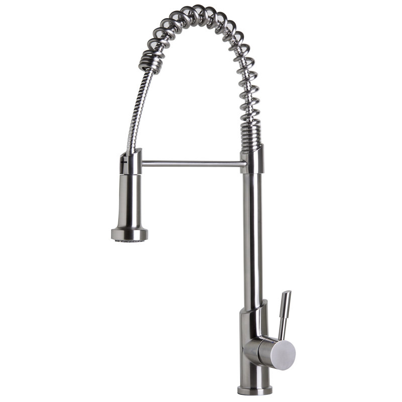 Alfi Brand Leon Single Handle Single Hole Kitchen Faucet With Pull