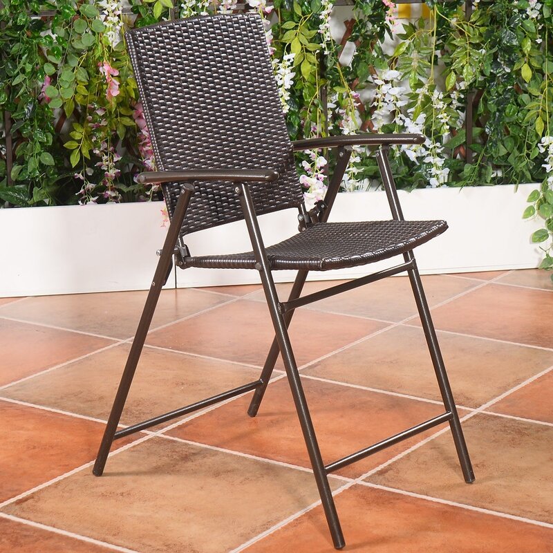 Green Melody 4 Pcs Rattan Wicker Folding Chairs Wayfair