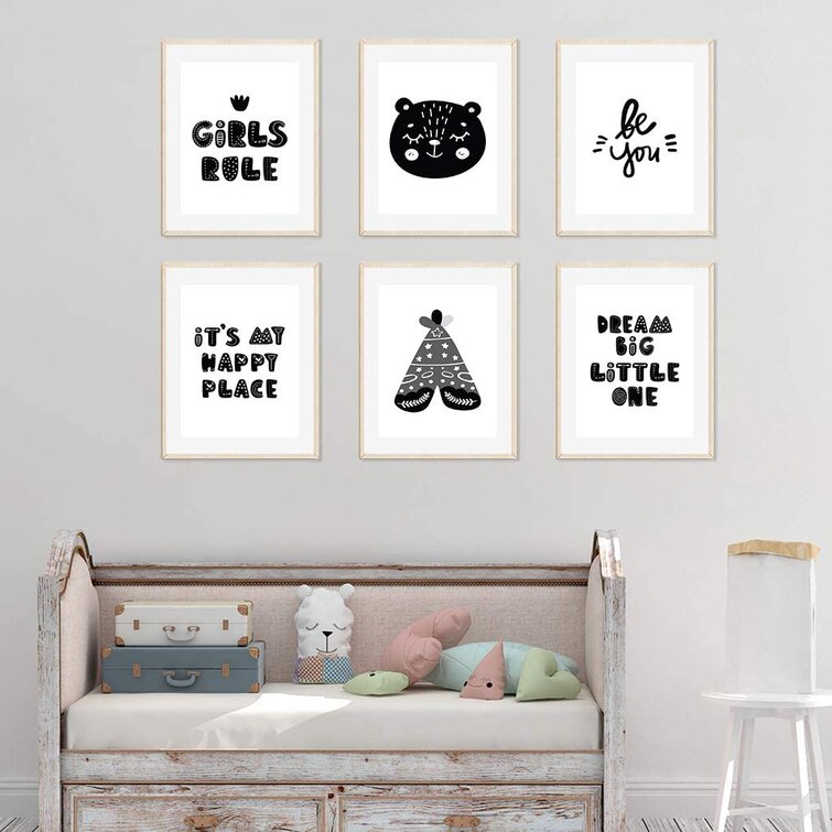Dream Big Hearts Canvas Poster Nursery Quote Art Print Baby Girls Bedroom Decor 