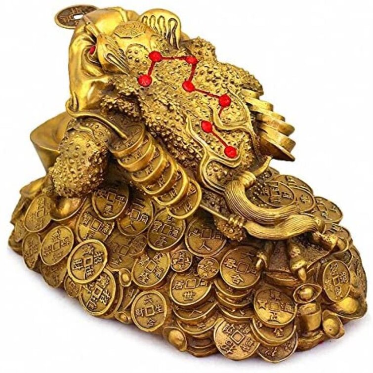 Feng Shui Lucky Money Toad Ingot Gold Three Legs Frog Fortune Decor Enhance U7U7 