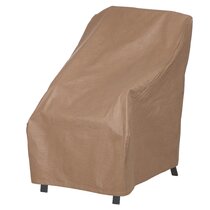 1Pack Heavy Duty Waterproof UV Resistant Outdoor Furniture Cover,Beige+Grey 28 Wx30 Dx36 H Dining Chair High Back Chair Cover Patio Chair Covers 