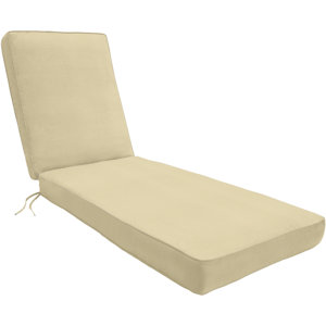 Double-Piped Outdoor Sunbrella Chaise Lounge Cushion with Zipper
