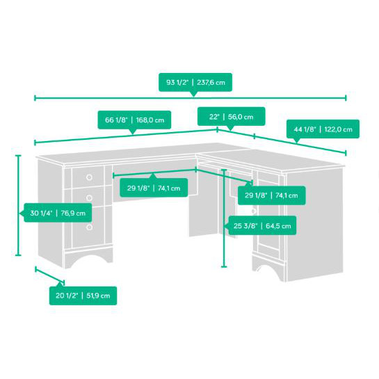 Beachcrest Home Pinellas Corner Executive Desk with Keyboard Tray
