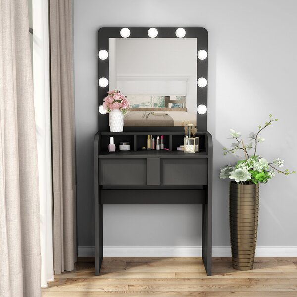 Lighted Vanity Mirror Table Wayfair