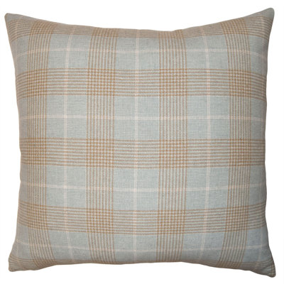 Highland Plaid Pillow Square Feathers Size 22 X 22