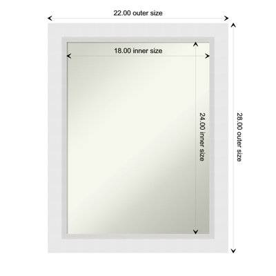 Blanco White Wood Bathroom Vanity Non-Beveled Wall Mirror