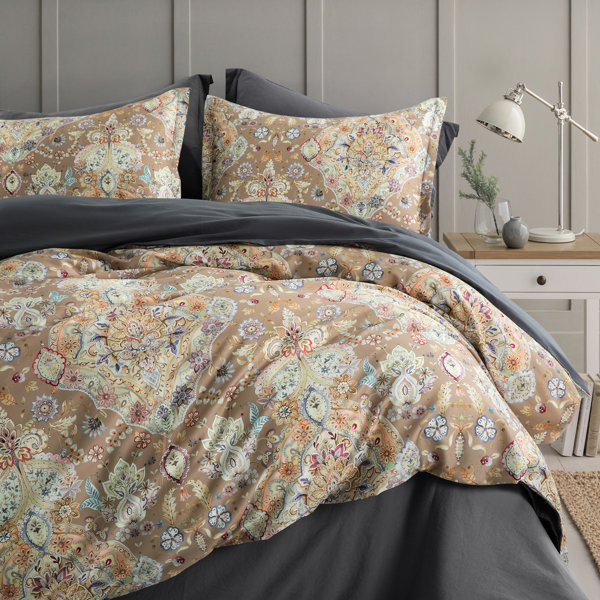 Latish Pima Cotton Reversible Duvet Cover Set Bungalow Rose Size: California King