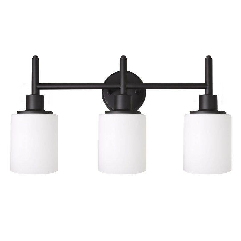 Zipcode Design Buckleys 3 Light Dimmable Matte Black Vanity Light Wayfair