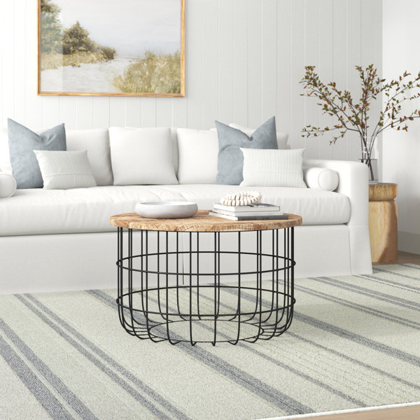 bluff park round wood coffee table natural