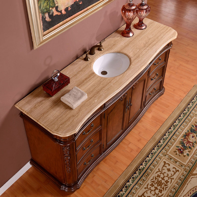 Silkroad Exclusive 72 Single Sink Cabinet Bathroom Vanity Set 72 Single Sink Cabinet Bathroom Vanity Set