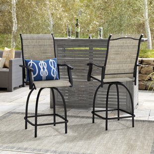Grey Teeker Patio Bar Stool Wicker Barstools Indoor Outdoor Bar Stool Patio Furniture With Footrest And Armrest For Garden Pool Lawn Backyard Set Of 2 Patio Lawn Garden Patio Furniture Accessories Fcteutonia05 De