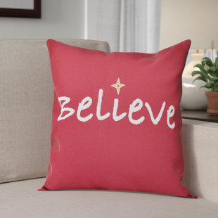 Believe Print Throw Pillow Believe Print Throw Pillow