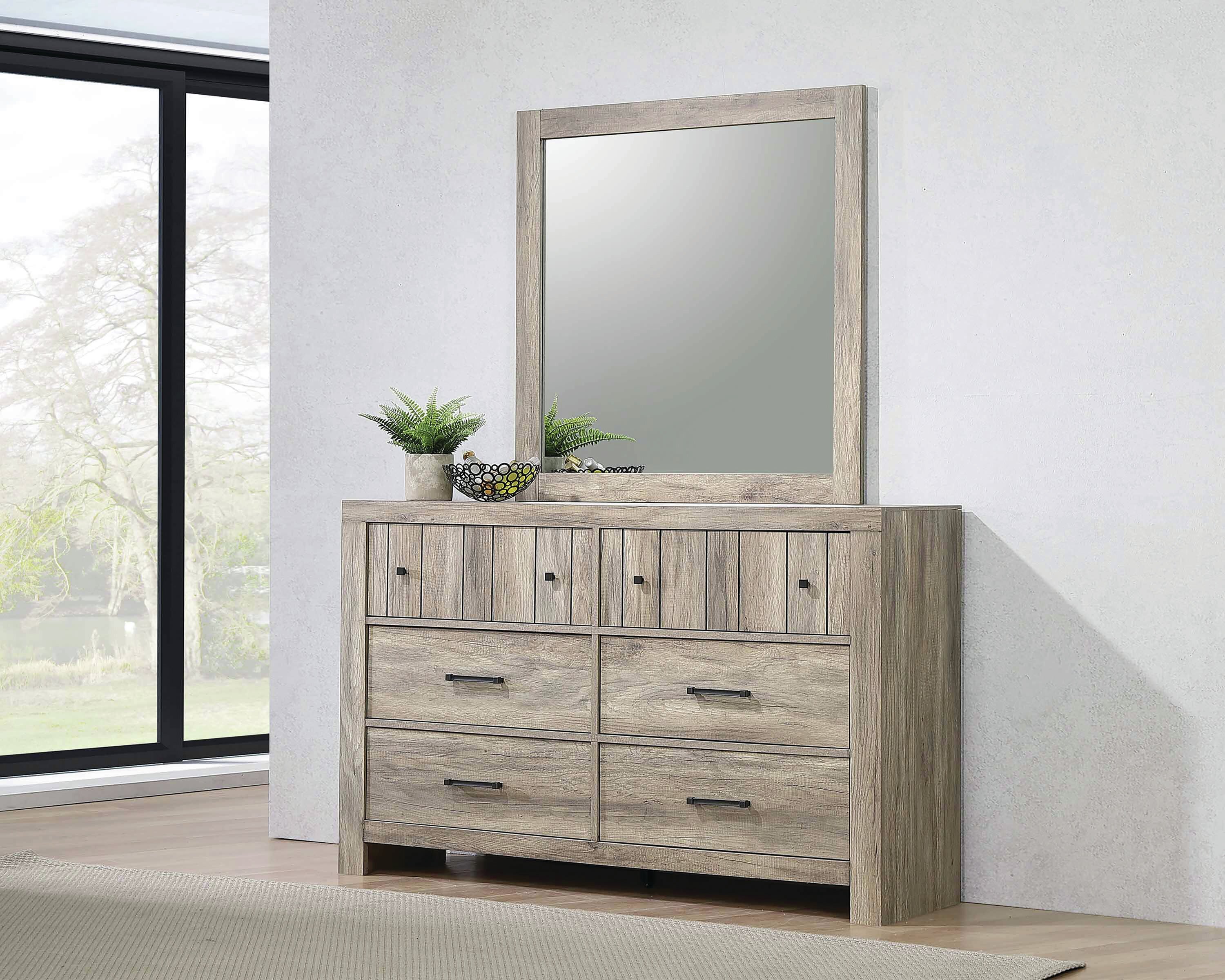 Gracie Oaks Oberon 6 Drawer Double Dresser With Mirror Wayfair